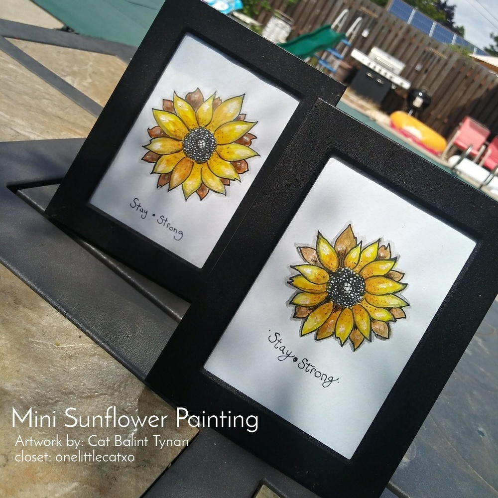 Framed Handmade SunFlower Paintings (3.5 x 5) 🌻